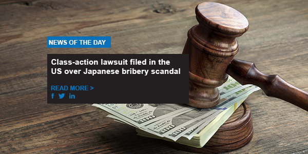 Class-action lawsuit filed in the US over Japanese bribery scandal